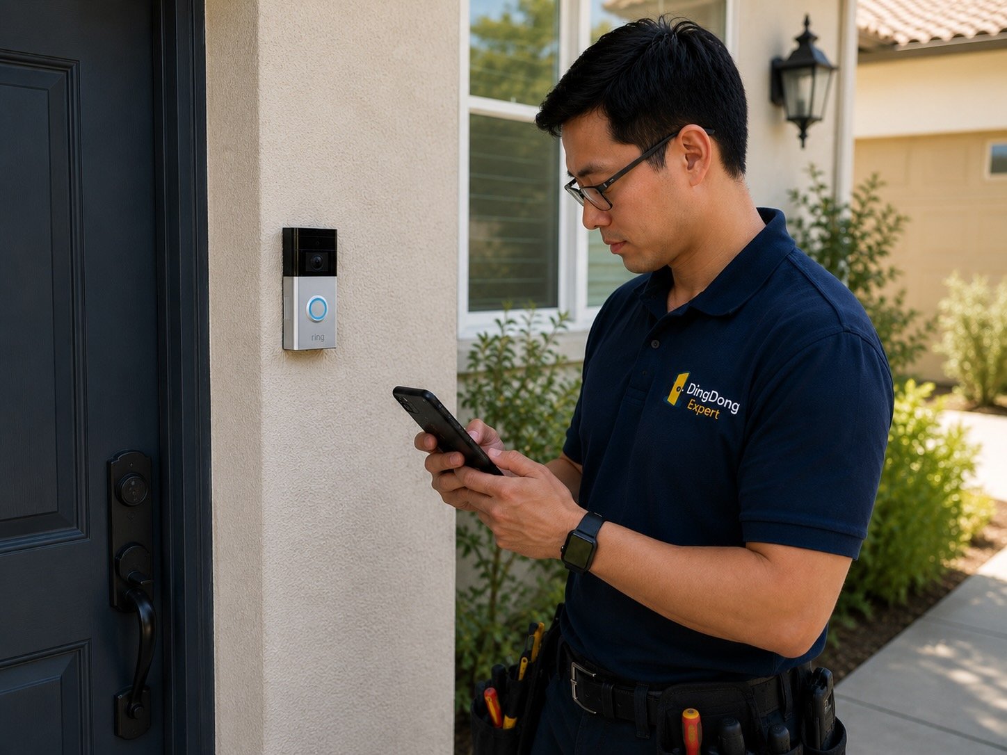Ring video doorbell installation — Orange County residential entry